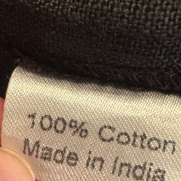 CJ Laing Black Pin Tuck Button Down Cotton Blouse Tunic Size Large - Picture 4 of 6